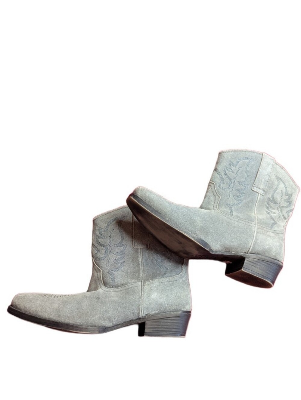 Roper Western Boots Womens Dusty II Gray Suede  Ankle Booties Size 8.5